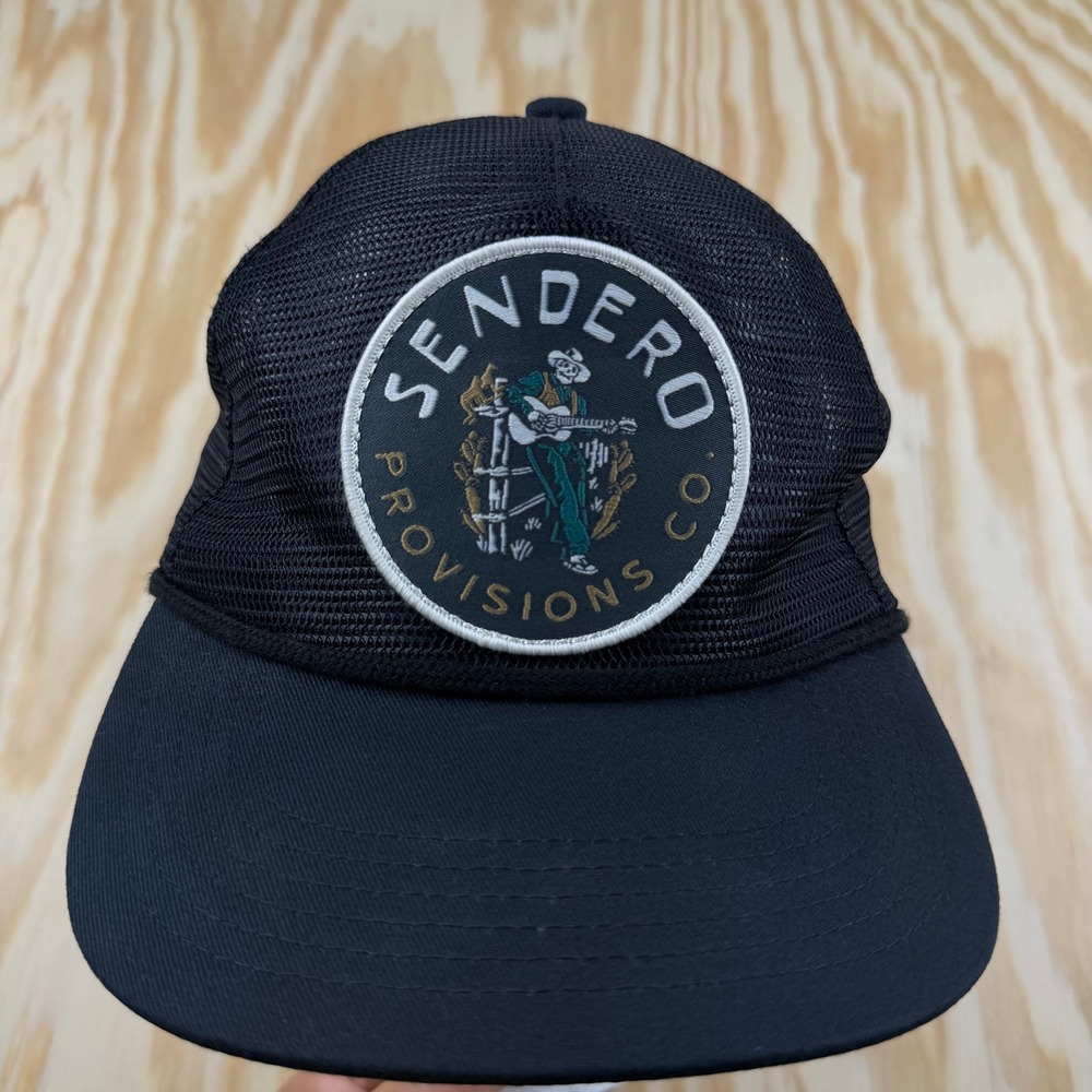 Sendero Provisions Co Men Black Skeleton Guitar Player Mesh Trucker Snapback Hat